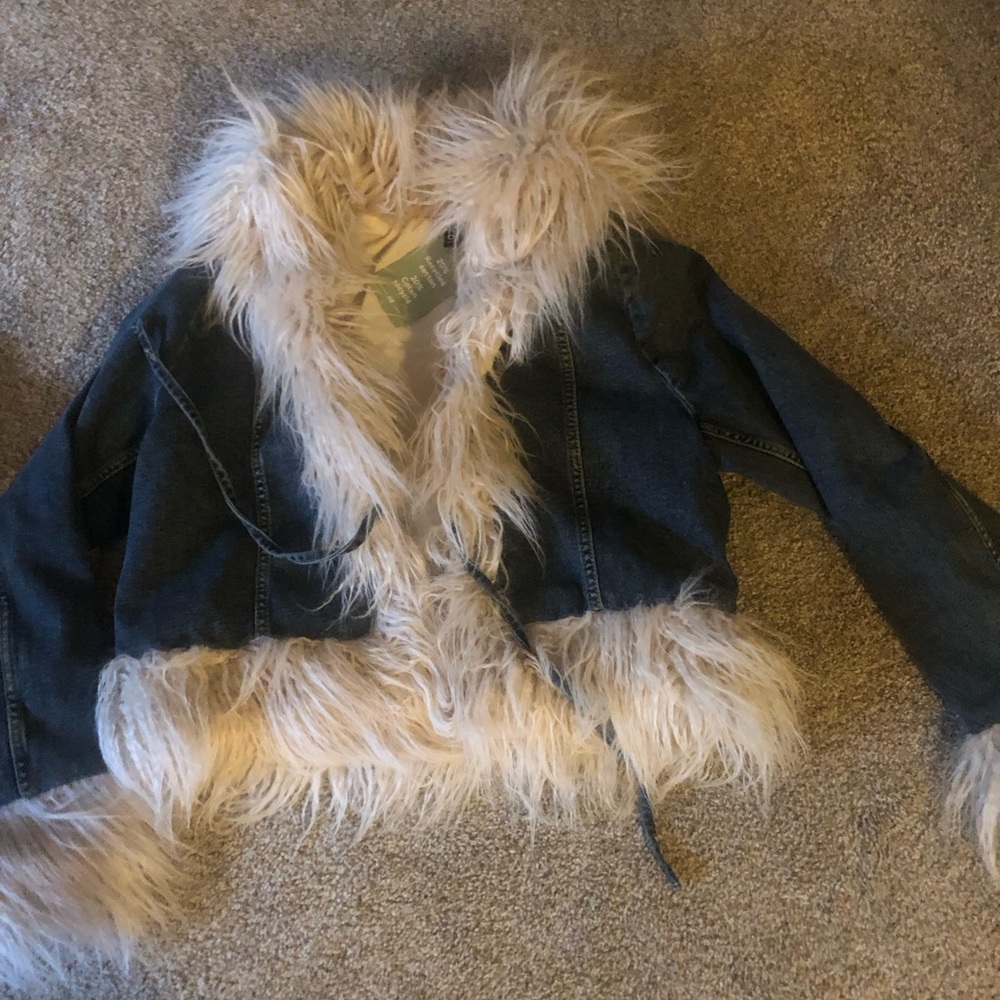 Jean faux fur jacket